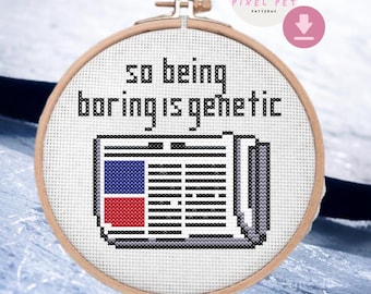 So Being Boring is Genetic Cross Stitch Pattern l Heated Rivalry Cross Stitch PDF l Shane and Ilya l Hollander and  Rosanov l Hollanov