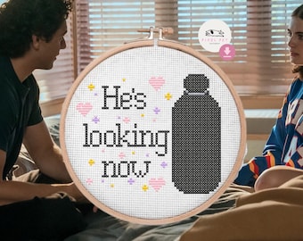 He's looking now l Off Campus Cross Stitch PDF l Hannah and Garrett l Gannah