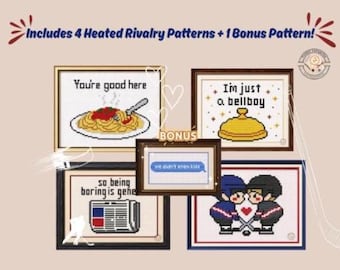 Heated Rivalry Cross Stitch Pattern Bundle B (PDF Download)