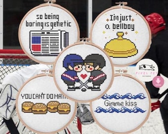 Heated Rivalry Cross Stitch Pattern Bundle B (PDF Download)