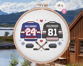 Heated Rivalry Cross Stitch PDF l Shane and Ilya l Hollander and Rosanov  l Hollanov