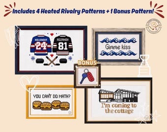 Heated Rivalry Cross Stitch Pattern Bundle A (PDF Downloads)