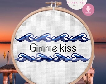 Gimme Kiss Cross Stitch Pattern l Heated Rivalry Cross Stitch PDF l Shane and Ilya l Hollander and  Rosanov l Hollanov