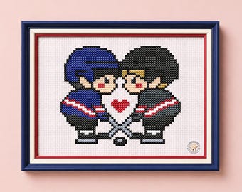 Shane and Ilya l Heated Rivalry Cross Stitch PDF l Hollander and  Rosanov l Hollanov