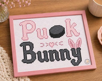 Puck Bunny l Off Campus Cross Stitch PDF l Hannah and Garrett l Gannah