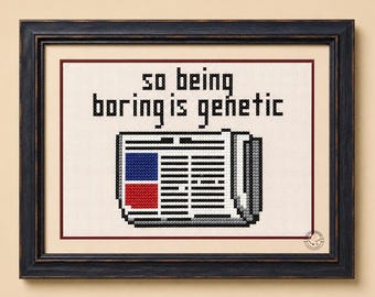 So Being Boring is Genetic Cross Stitch Pattern l Heated Rivalry Cross Stitch PDF l Shane and Ilya l Hollander and  Rosanov l Hollanov