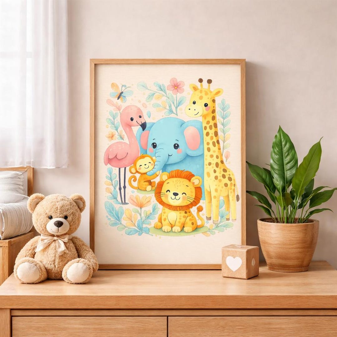 Safari Nursery Decor-jungle Nursery Wall Art-animal Nursery Wall Art ...