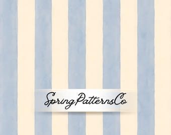 Blue Stripe Seamless Pattern, Vertical Repeat Pattern, Coastal Fabric Design