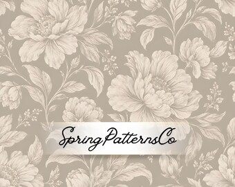 Neutraal bloemenpatroon zonder naden, bloemenstofontwerp, digitaal papier, herhalend patroon