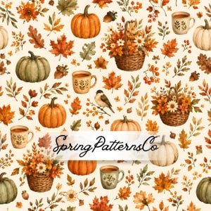 Padrão sem costura de Halloween, padrão repetido de abóboras, design de tecido de outono, papel digital
