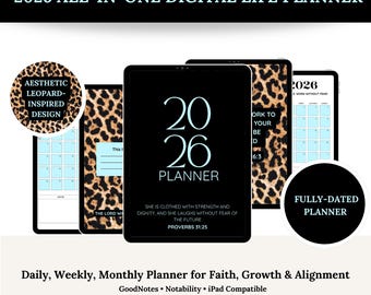 2026 Blauer Leopard Digitaler Planer | GoodNotes iPad Planer (PDF)