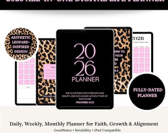 2026 Pinker Leopard Digitaler Planer | GoodNotes iPad Planer (PDF)