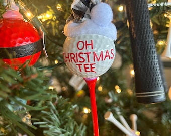 Oh Christmas Tee Golf Ball Ornament - White