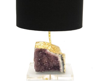 amethyst cluster table lamp