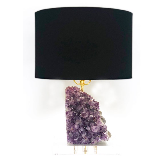amethyst cluster table lamp