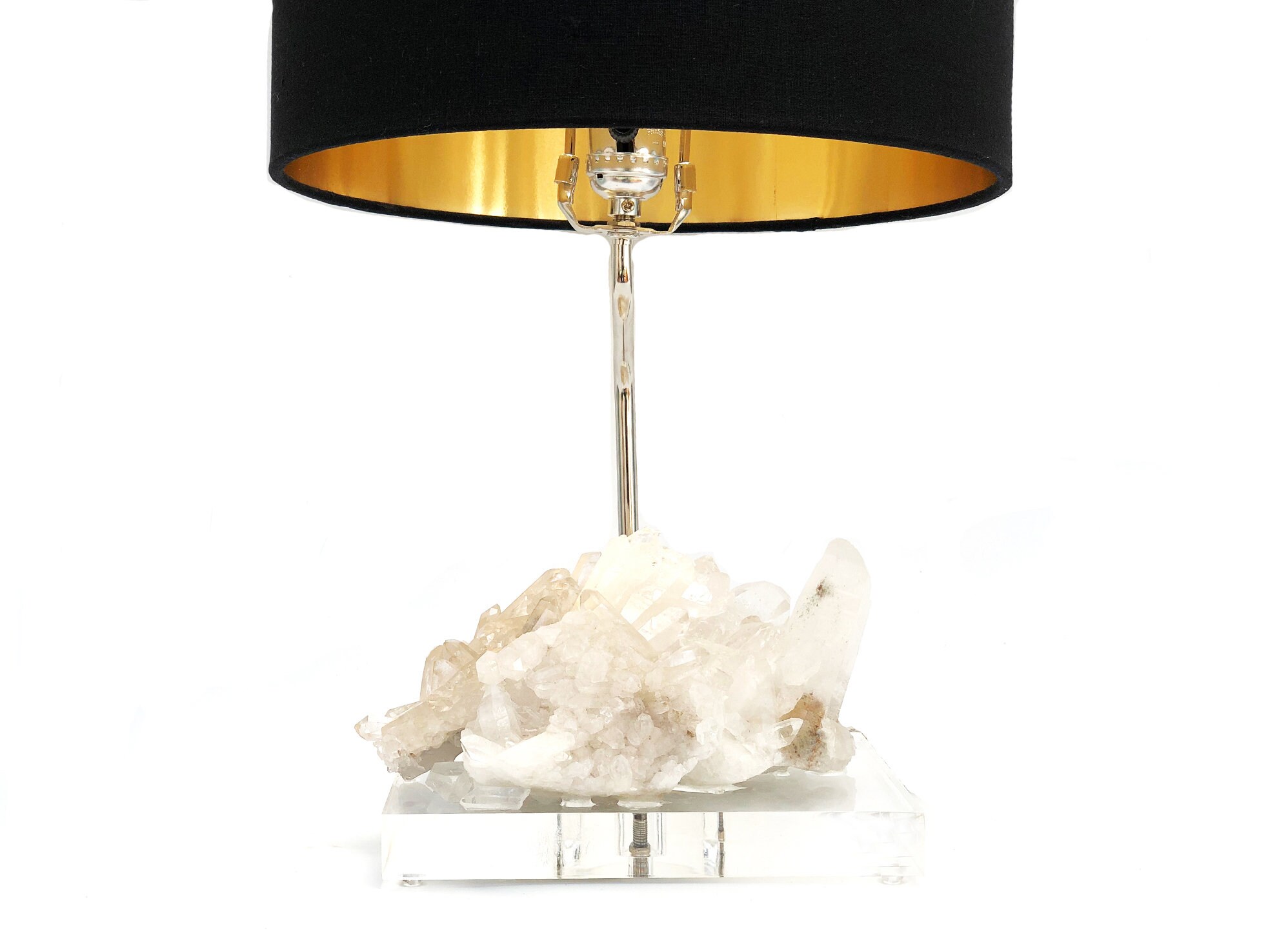 Quartz Crystal Table Lamp Bedside Lamp Gemstone Lamp Geode Etsy