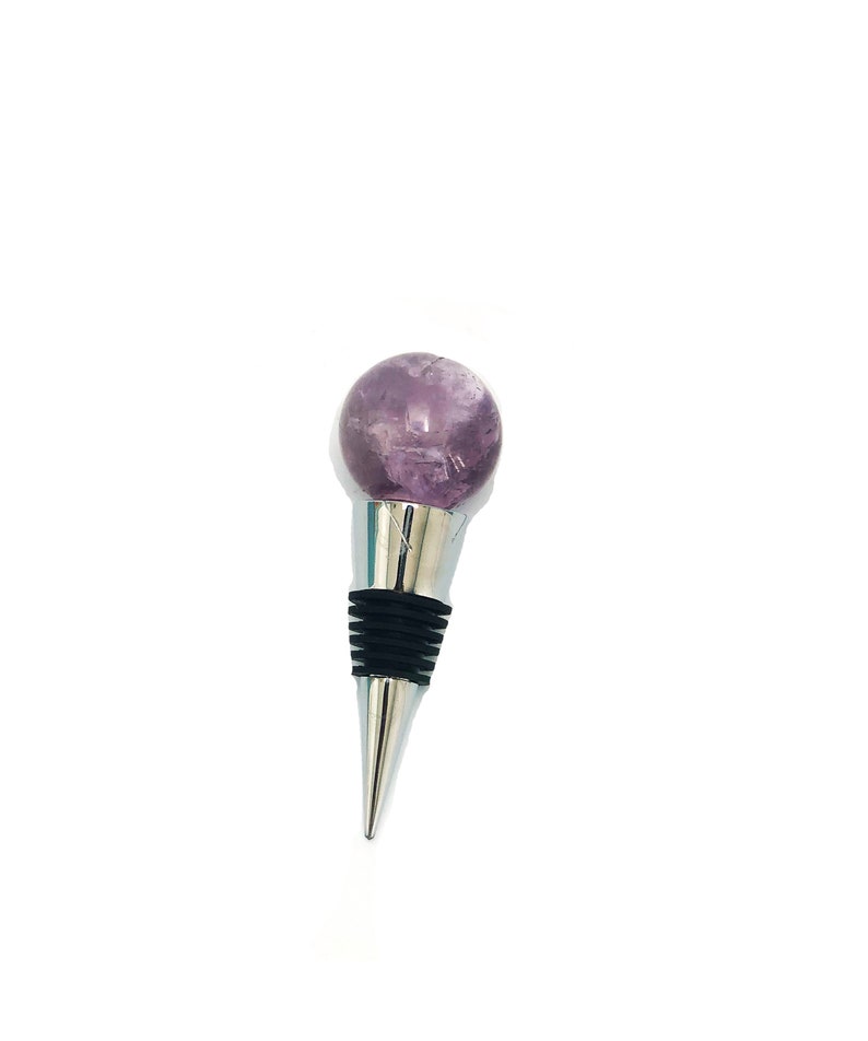 Geode Wine Stopper, Bottle Stopper, Wine, Wine Gift, Rose Quartz wine stopper, Amethyst wine stopper, Valentines Gift image 2