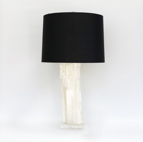 selenite table lamp