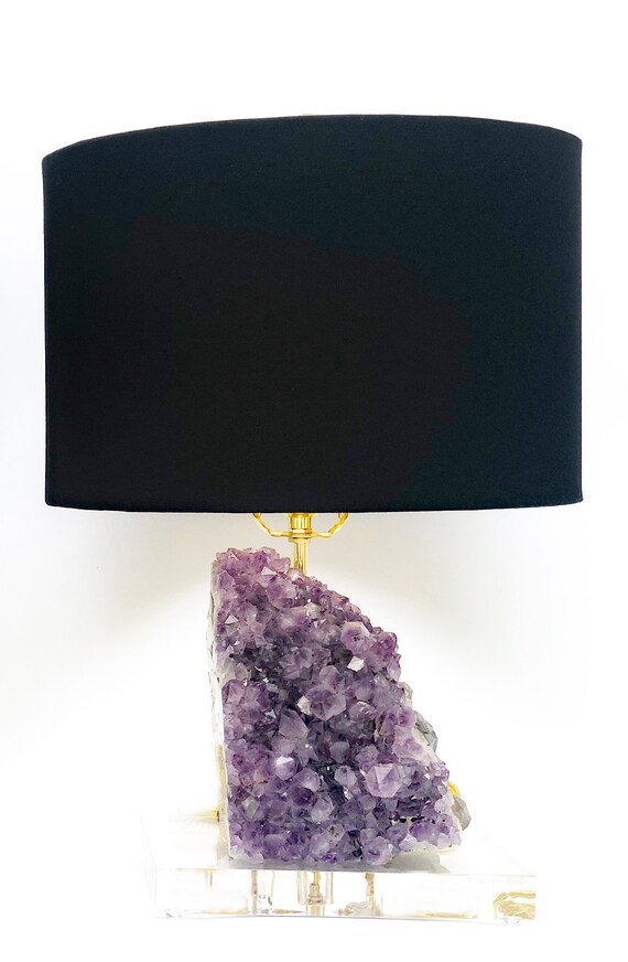 amethyst cluster table lamp