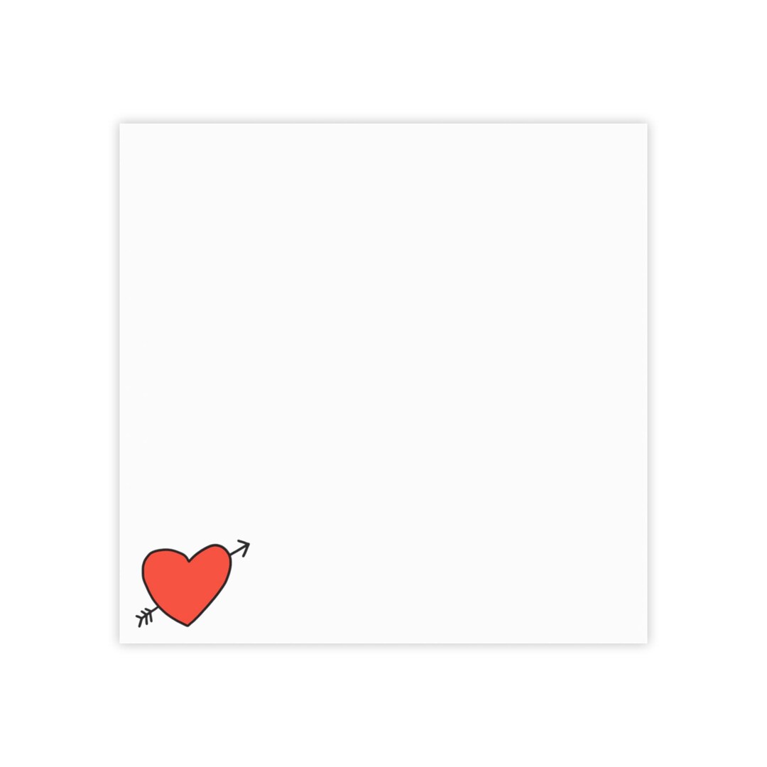 Heart Arrow Corner Post-it Note Pad | Cute Stationery Sticky Notes - Etsy