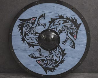 Medieval Wooden Viking Shield: Decorative Battle Ready Armor, Home Decor