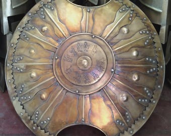 Medieval Troy Achilles Handmade Iron/Steel Shield - 24" Antique