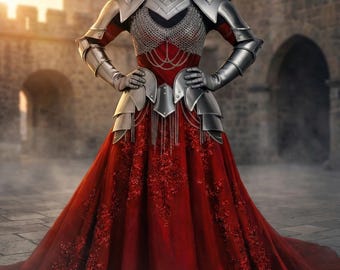 Medieval Fantasy Lady Armor Set – Female Knight Warrior Costume for LARP, Cosplay & Renaissance Fair