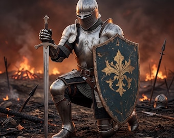 Handcrafted Medieval Knight Full Plate Armor Suit with Shield | Steel LARP Costume, Renaissance Cosplay, Warrior Prop & Display Set