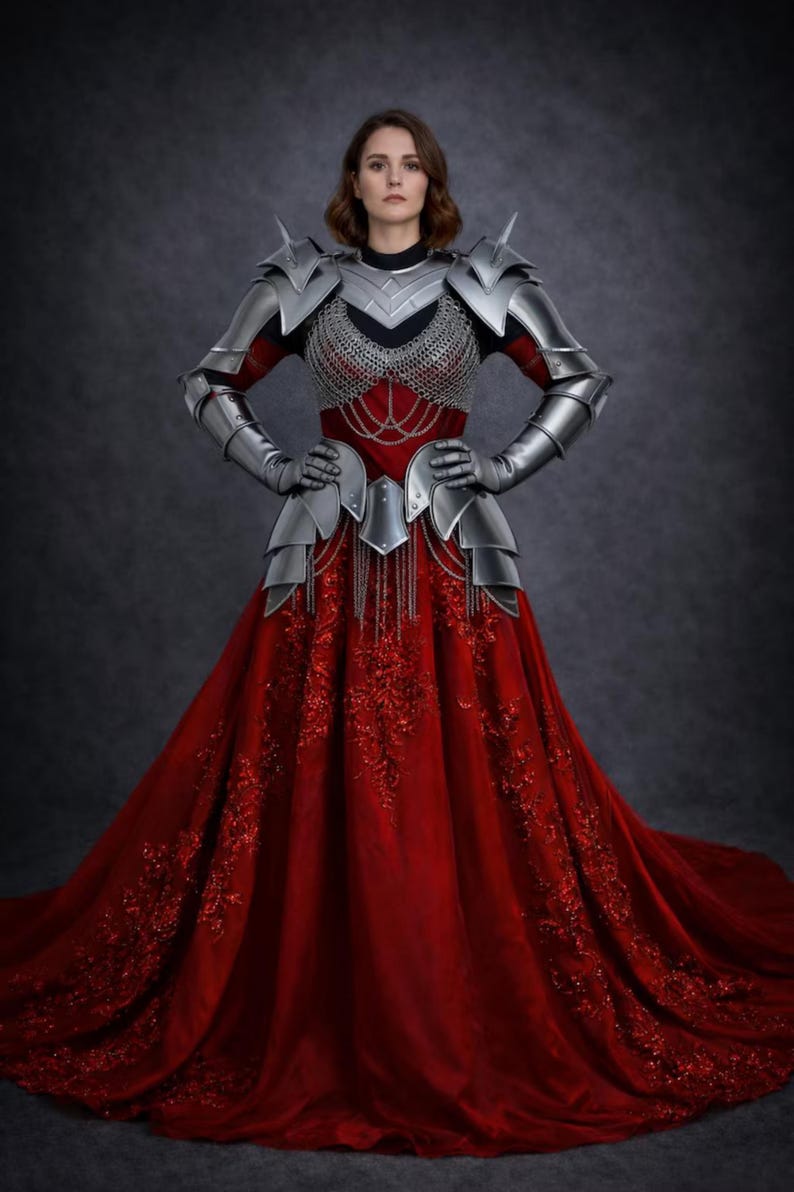 Medieval Fantasy Lady Armor Set – Female Knight Warrior Costume for ...