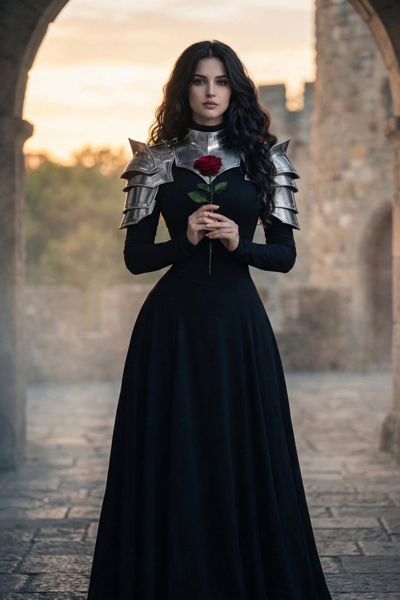 Medieval Gothic Lady Armor Dress – Dark Fantasy Warrior Costume for ...
