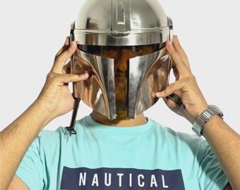 Elmo e armatura in acciaio Beskar del Mandaloriano per cosplay - Replica di alta qualità di Star Wars