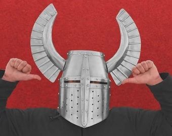 Handmade Steel Viking Horned Helmet | LARP Cosplay Armor