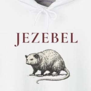Jezebel Opossum Hoodie | Irreverent Unisex Vintage Sketch Grafik-Sweatshirt