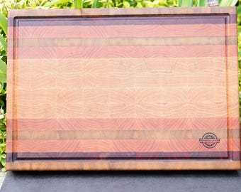 Handmade End Grain Cutting Board with Juice Groove | Butcher Block Wood
