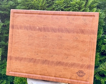 Handmade End Grain Cutting Board, Butcher Block Kitchen Chopping Board (18.5x14.5x1.75inch)