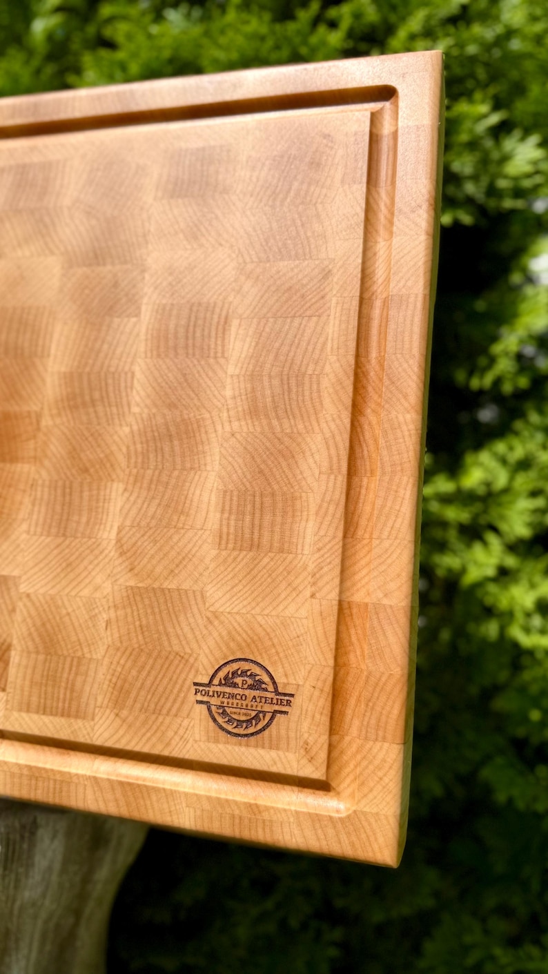 Handmade End Grain Maple Cutting Board: Polivenco Atelier, Knife-Friendly image 2