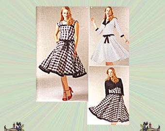 Retro Fit & Flare Dress with Bolero Jacket, Sleeveless Bodice, Pick Your Size, Sew Chic for Simplicity, Sewing Pattern Simplicity 1061 Uncut