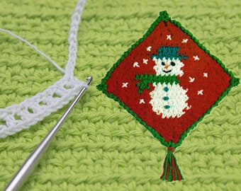 Snowman Crochet Pattern, Digital Download Vintage Crochet Pattern, Snowman Coasters or Mug Mats, Easy to Make Holiday Gift, PDF Pattern