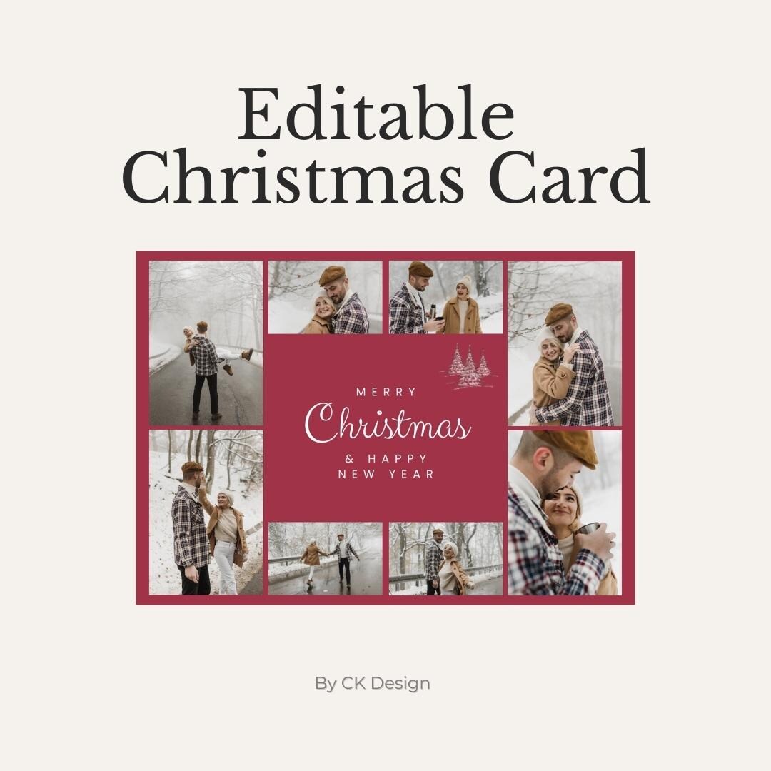 Christmas Card Template - Etsy