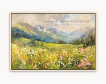Isaiah 55:12 "Hills Break Forth" Wall Art | Mountain Landscape Christian Decor