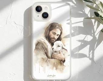 Jesus the Good Shepherd, MagSafe Compatible Christian Phone Case, Religious Lamb Faith Gift