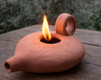 Handcrafted Terracotta Clay Oil Lamp – Phoenician Inspired Lebanese Heritage Gift