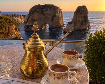 Lebanese Traditional Coffee Copper pot - Lebanese Rakwe from Lebanon