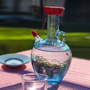 Lebanese Traditional Jug with Free Crochet cover (800 mL) - Glass Ibrik from Lebanon - Well packed