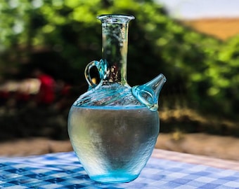Lebanese Traditional Jug with Free Crochet cover (800 mL) - Glass Ibrik from Lebanon - Well packed