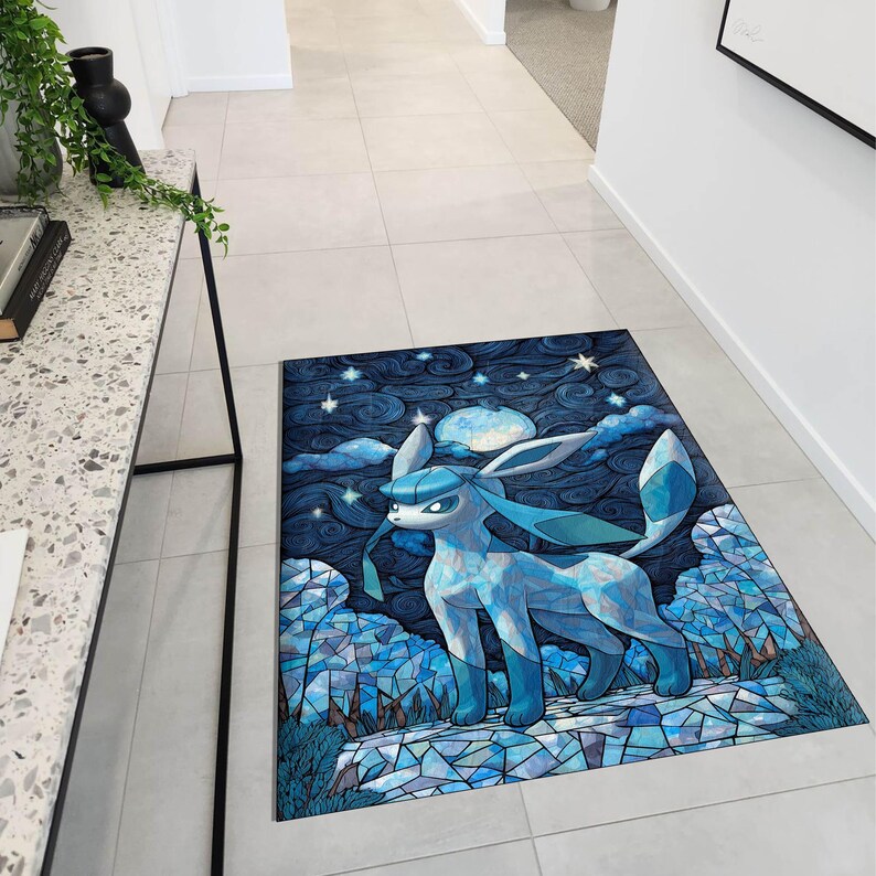 Umbreon Anime Rug: Japanese Fantasy Art, Non-slip Polyester - Etsy