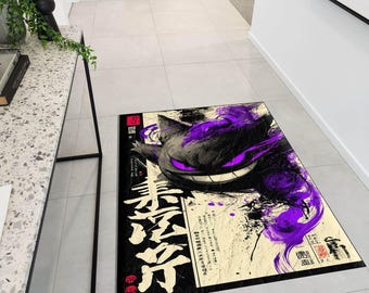 Anime Rug: Gengar Rug, Japanese Fantasy Art