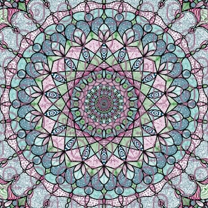 Zentangle-mandalakunst in de lente (2000 x 2000 pixels)