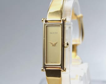 GUCCI 1500 13mm Gold Rechteckige Quarz-Damenuhr aus Japan [Exc+5]