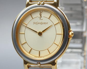 Yves Saint Laurent 4620-E62267 30mm Gold Qz Women's Watch From Japan [Near MINT]